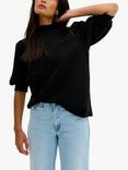 MY ESSENTIAL WARDROBE Puff Sleeve Turtleneck Top, Black