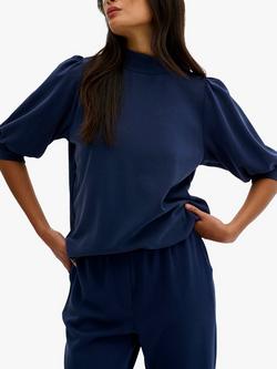 MY ESSENTIAL WARDROBE Puff Sleeve Turtleneck Top, Total Eclipse