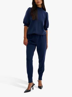 MY ESSENTIAL WARDROBE Puff Sleeve Turtleneck Top - view 2, Total Eclipse