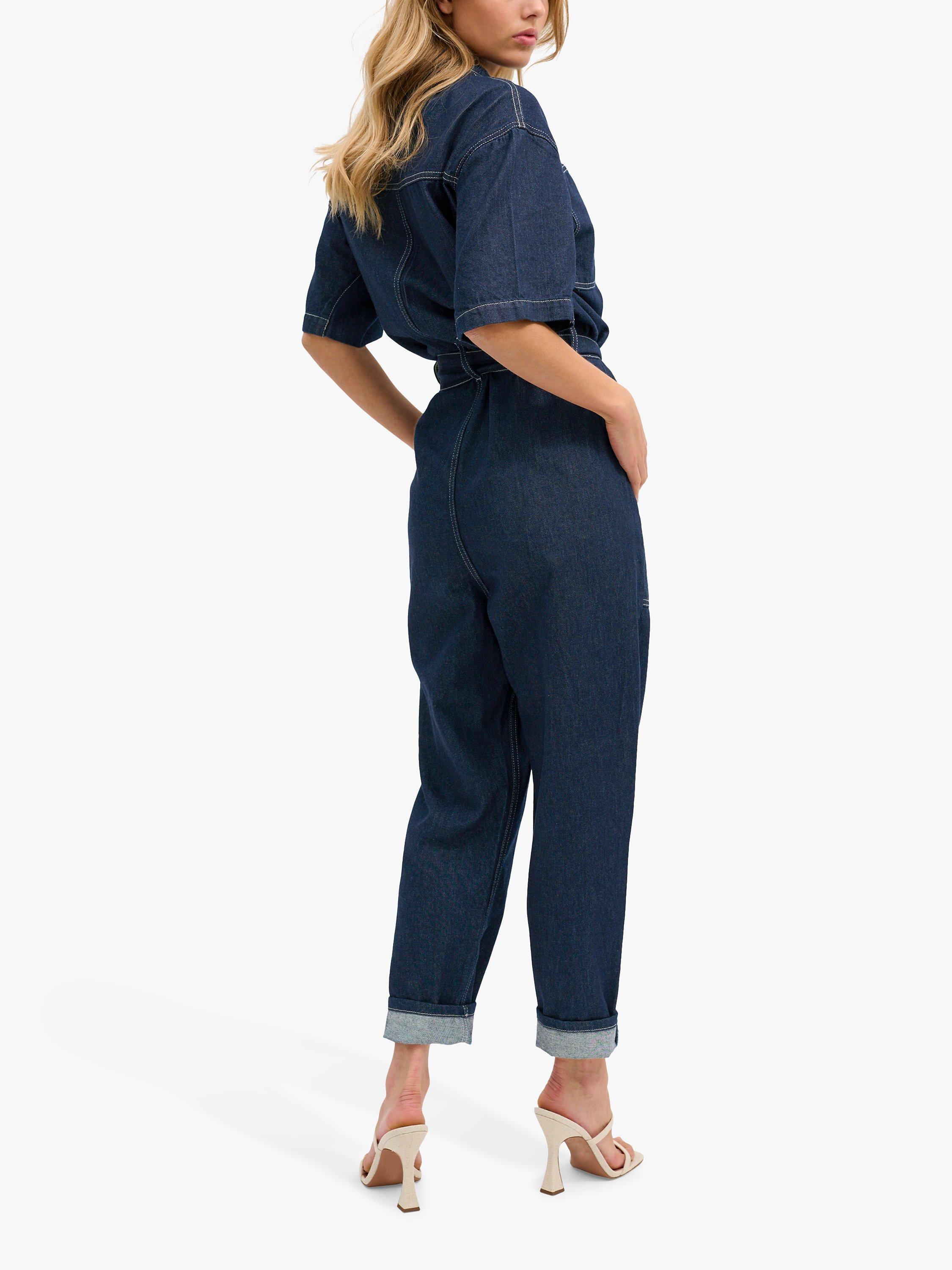 MY ESSENTIAL WARDROBE Malo Denim Jumpsuit, Dark Blue, Dark Blue