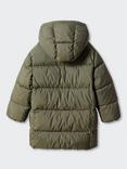 Mango Kids' Amerlong Quilted Long Coat, Beige/Khaki