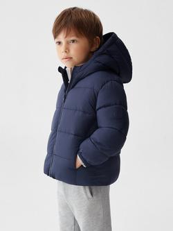 Mango Baby Aldo Quilted Jacket, Navy, Navy
