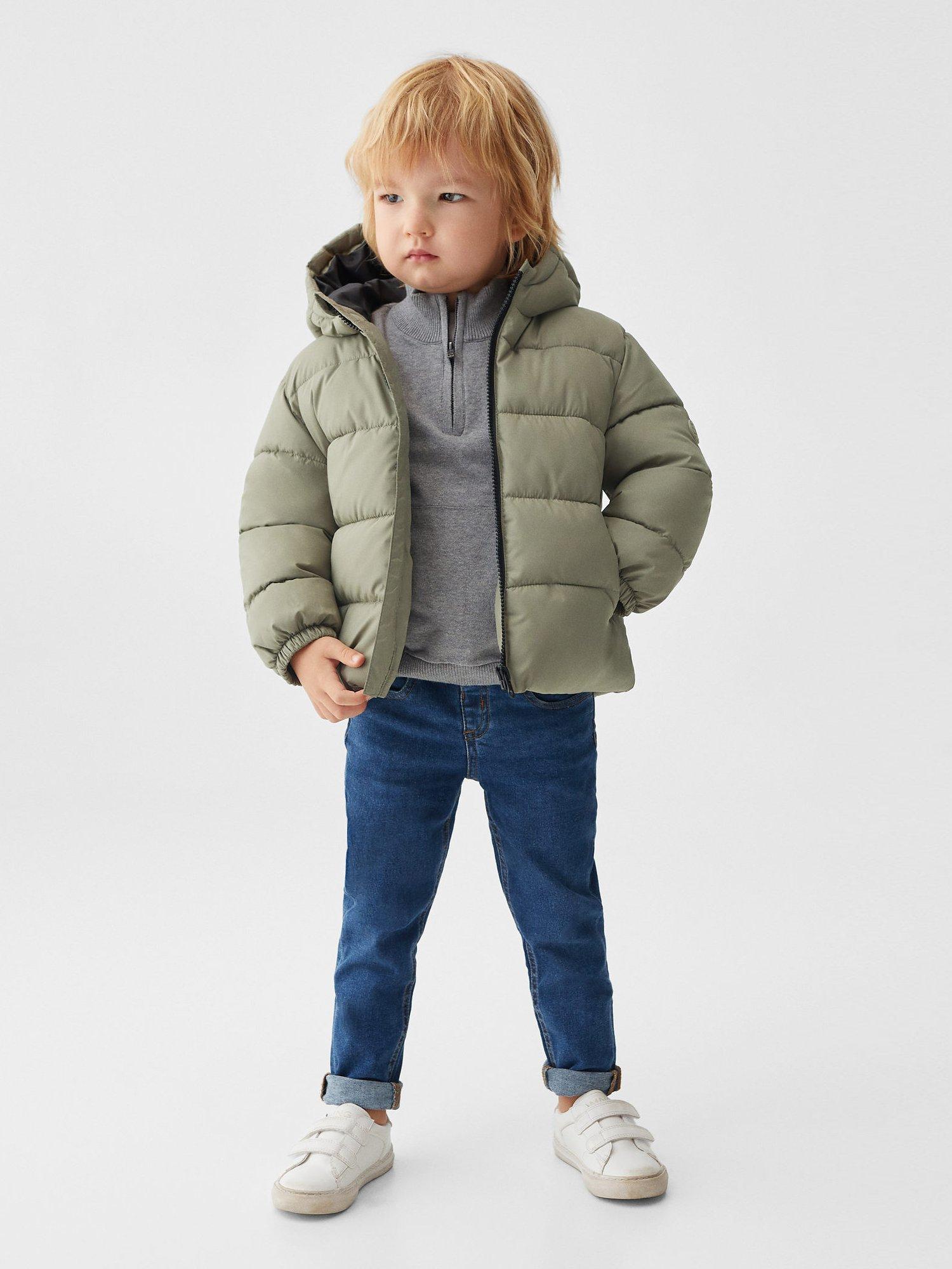 Mango Baby Aldo Quilted Jacket, Green, 12-18 months