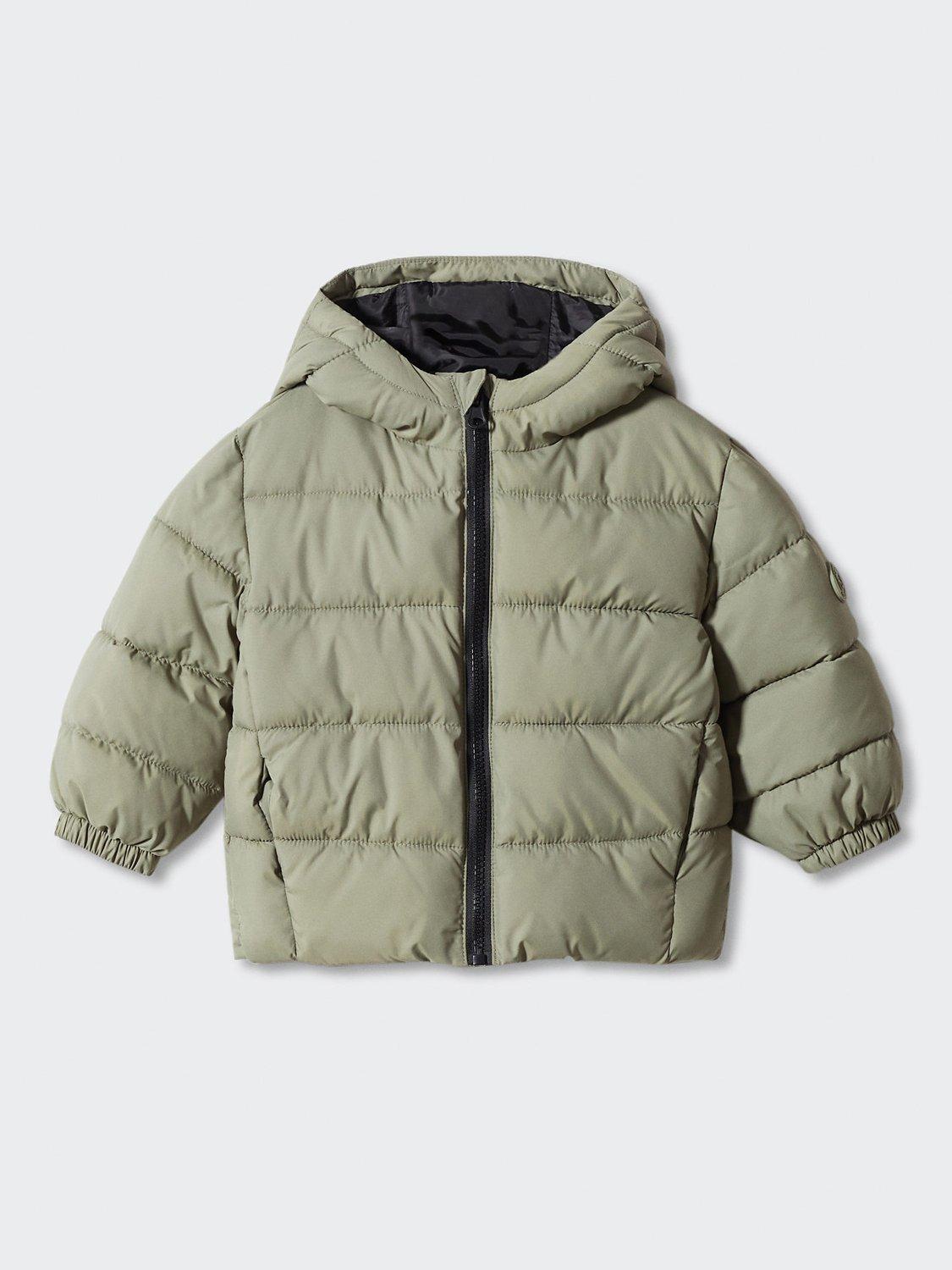 Mango Baby Aldo Quilted Jacket, Green, 12-18 months