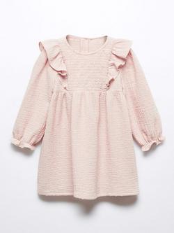Mango Baby Dalia Frill Sleeve Dress, Light Pastel Pink, Lt-pastel Pink