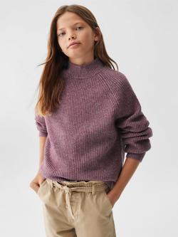 Mango Kids' Tessa Turtleneck Knitted Jumper, Lt-pastel Purple