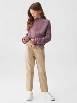 Mango Kids' Tessa Turtleneck Knitted Jumper - view 2, Lt-pastel Purple