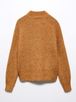 Mango Kids' Tessa Turtleneck Knitted Jumper - view 2, Dark Yellow