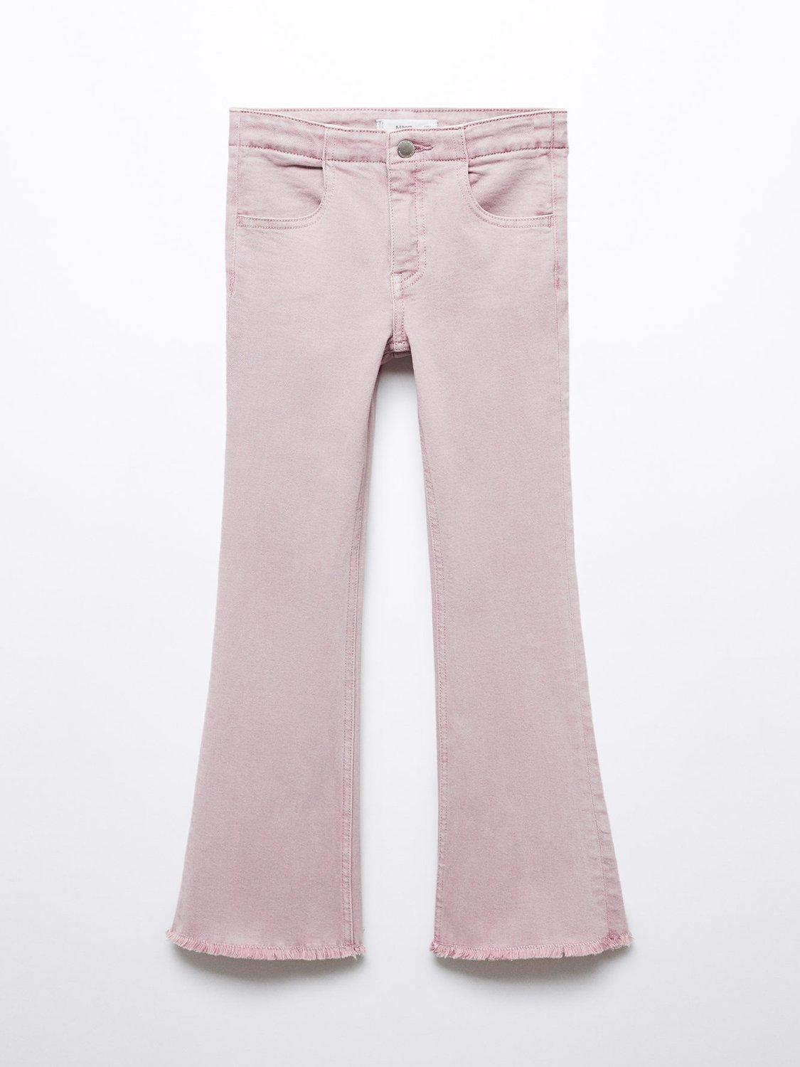 Product image 3 of 5, which shows Mango Kids' Ona Flared Denim Jeans, Light Pastel Purple, 8 years