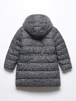 Mango Kids' Alilong Quilted Long Jacket, Black/Multi - view 2, Black/Multi