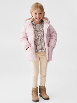 Mango Baby Julong Faux Shearling Lined Hooded Padded Jacket - view 2, Light Pastel Pink
