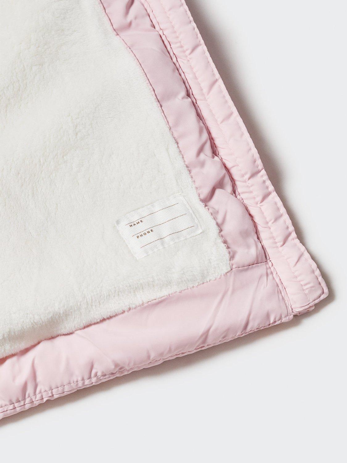 Product image 5 of 7, which shows Mango Baby Julong Faux Shearling Lined Hooded Padded Jacket, Light Pastel Pink, 9-12 months
