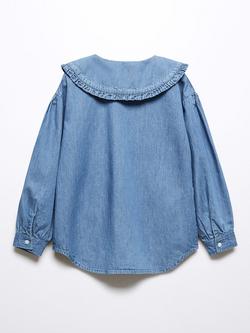 Mango Kids' Andrea Babydoll Blouse, Blue - view 2, Blue