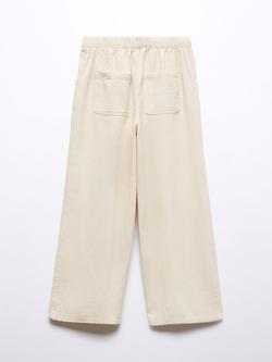 Mango Kids' Loreto Corduroy Culotte Trousers, Light Beige - view 2, Light Beige