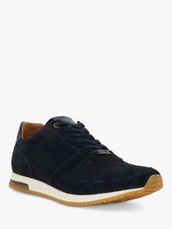 Dune London Trilogy Suede Runner Trainers - view 2, Navy