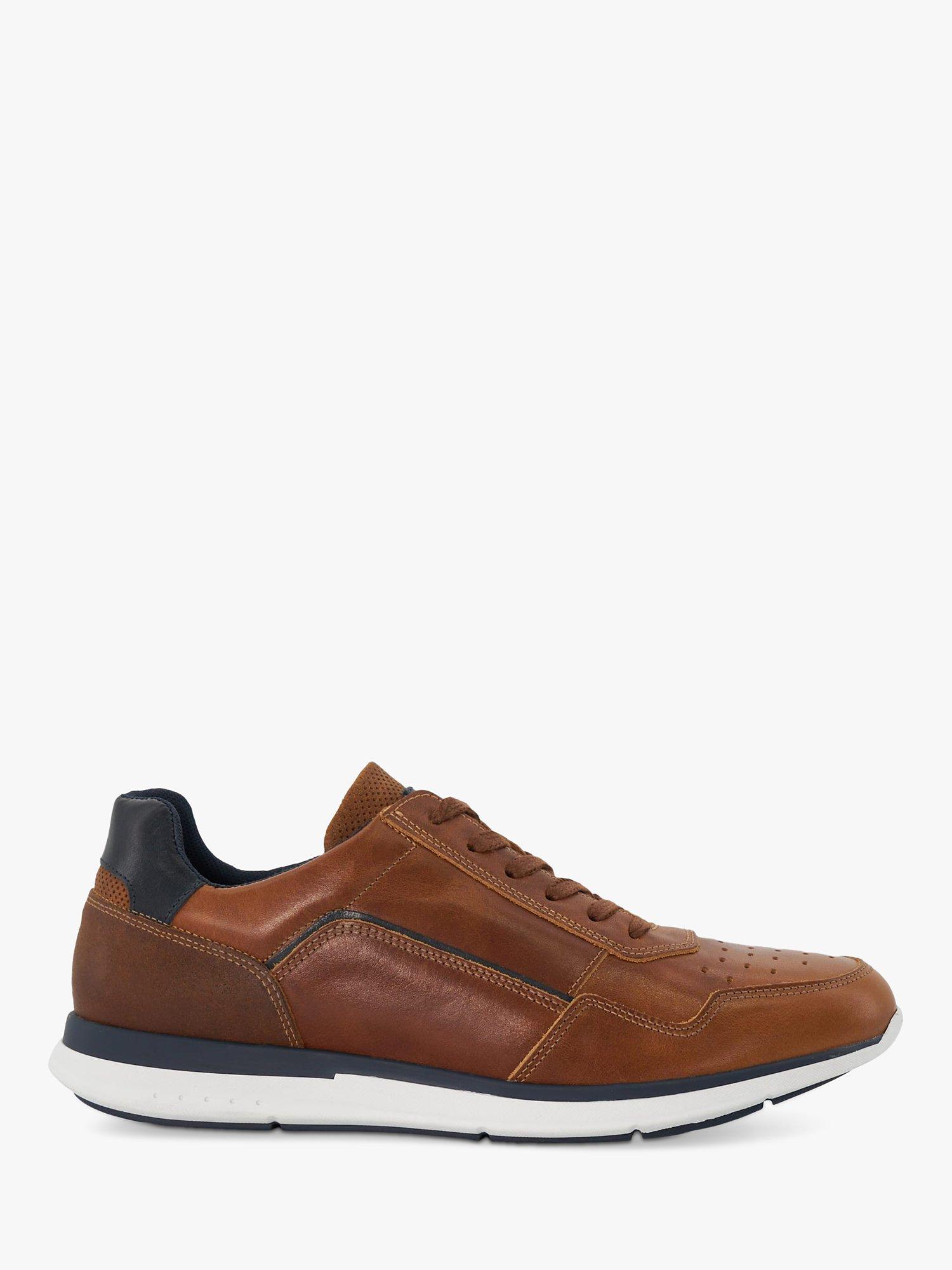 Dune Tristonn Panel Detail Trainers, Tan-leather