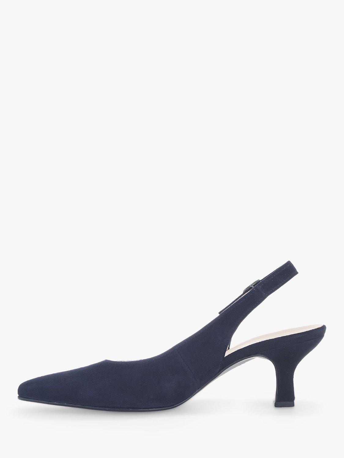 Product image 4 of 4, which shows Gabor Lindy Slingback Kitten Heel Shoes, Atlantic, 3