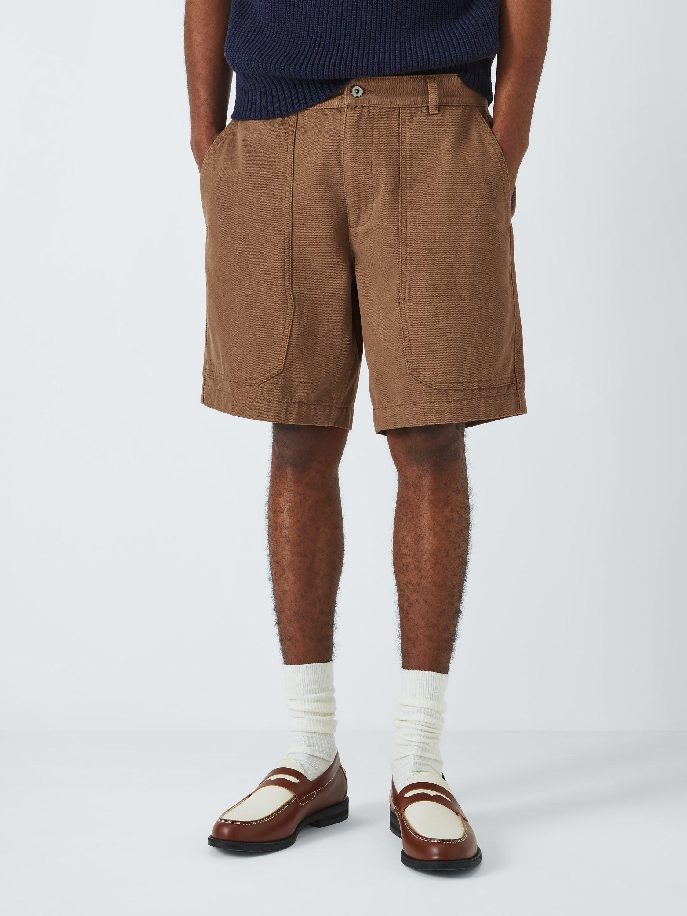 John Lewis ANYDAY Double Knee Shorts, Chestnut