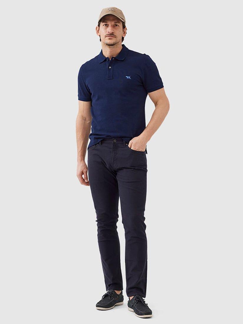 Product image 2 of 5, which shows Rodd & Gunn The Gunn Cotton Slim Fit Short Sleeve Polo Shirt, Eclipse, XS