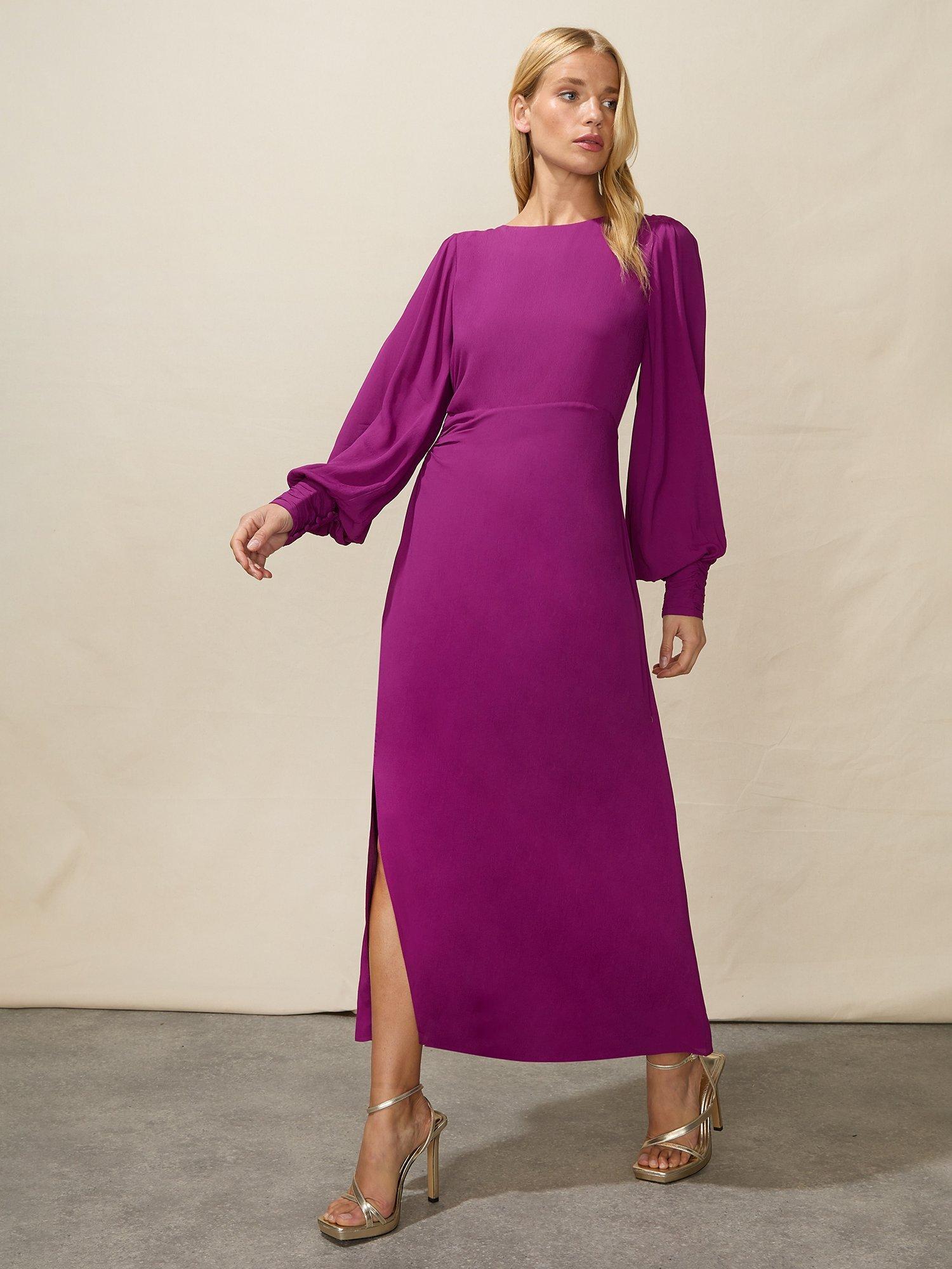 Ro Zo Ruch Side Detail Midi Dress Purple