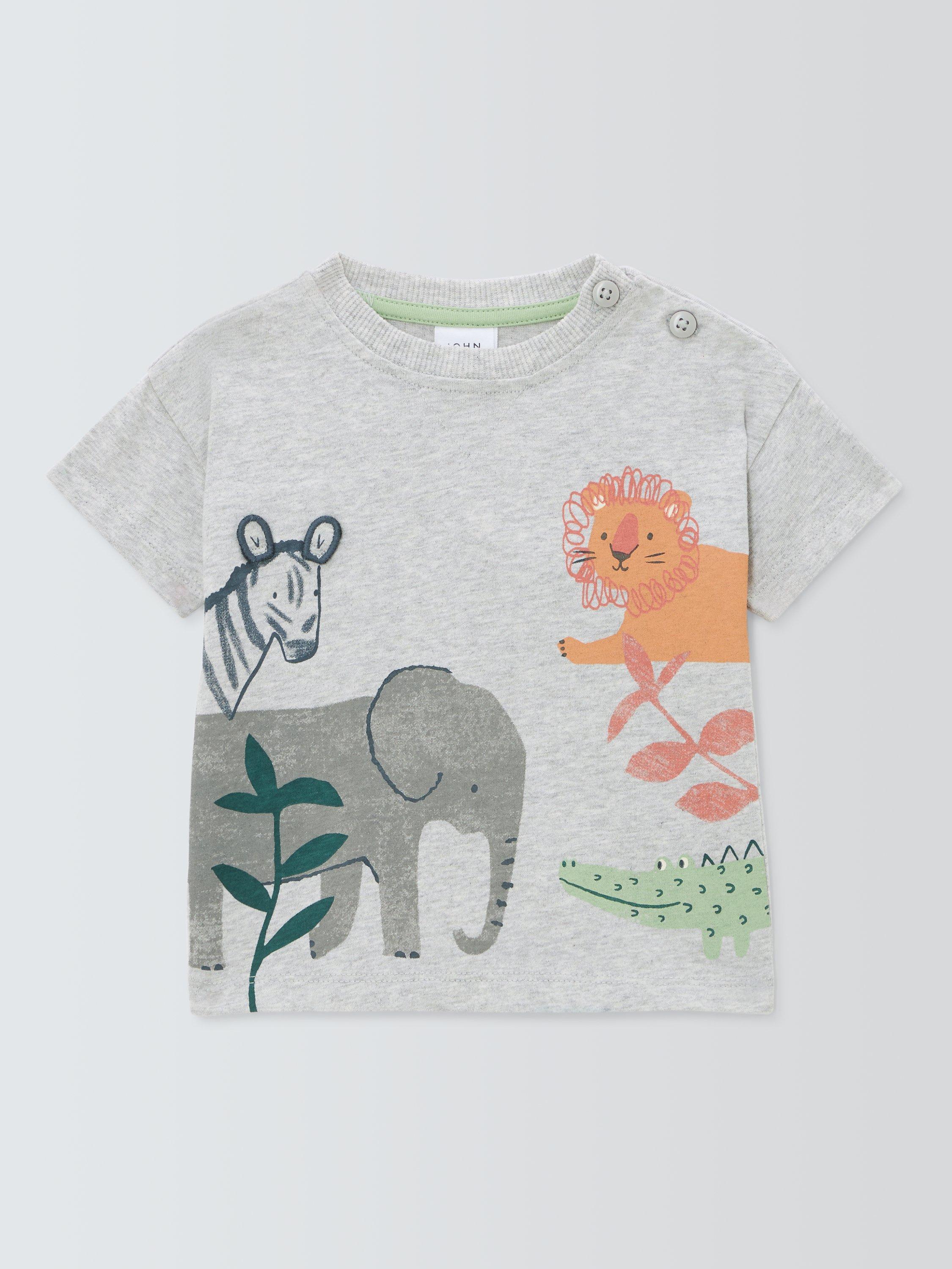 John Lewis Baby Jungle Scene T-Shirt, Multi