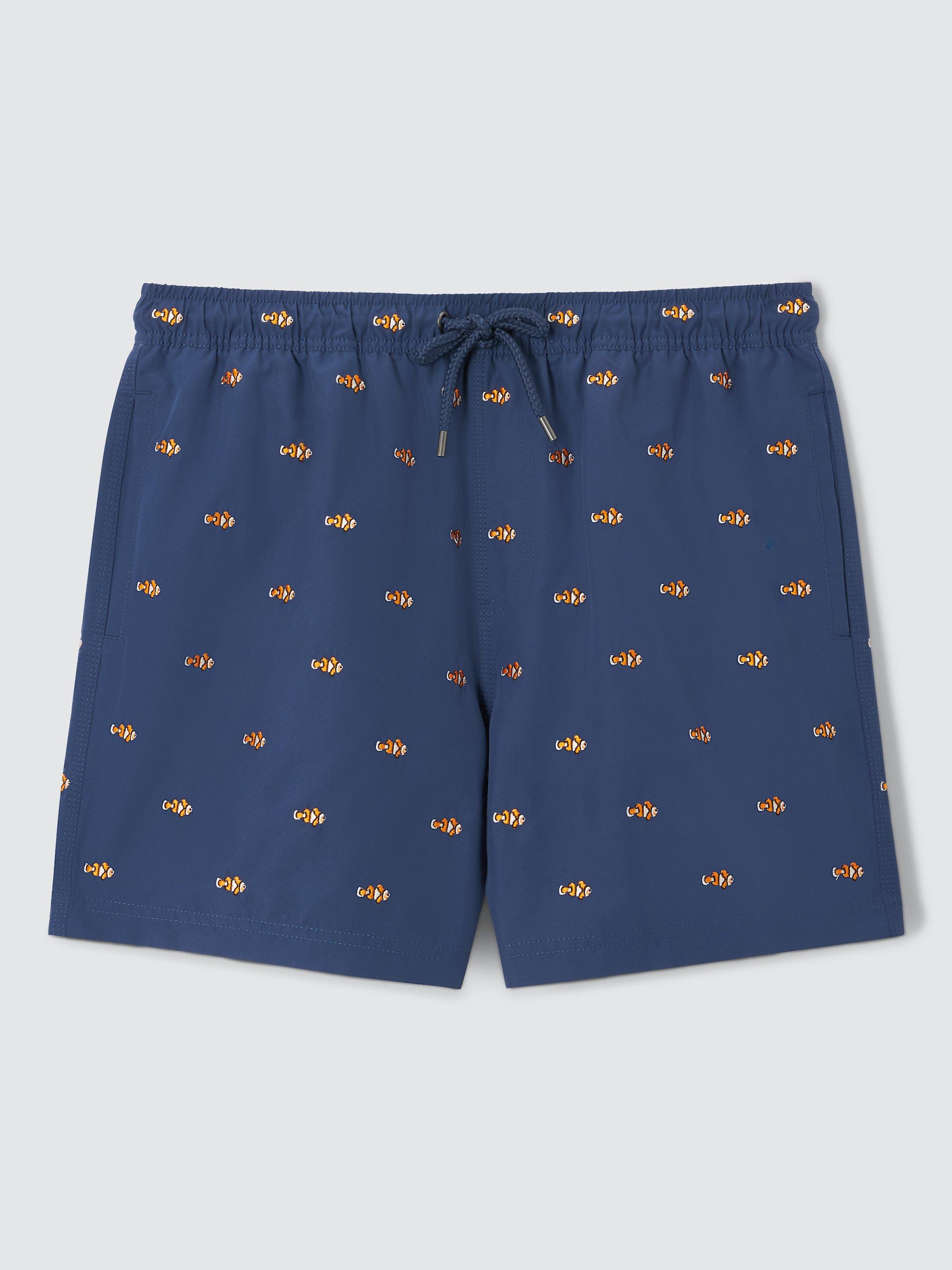 John Lewis Embroidered Clownfish Swim Shorts Navy