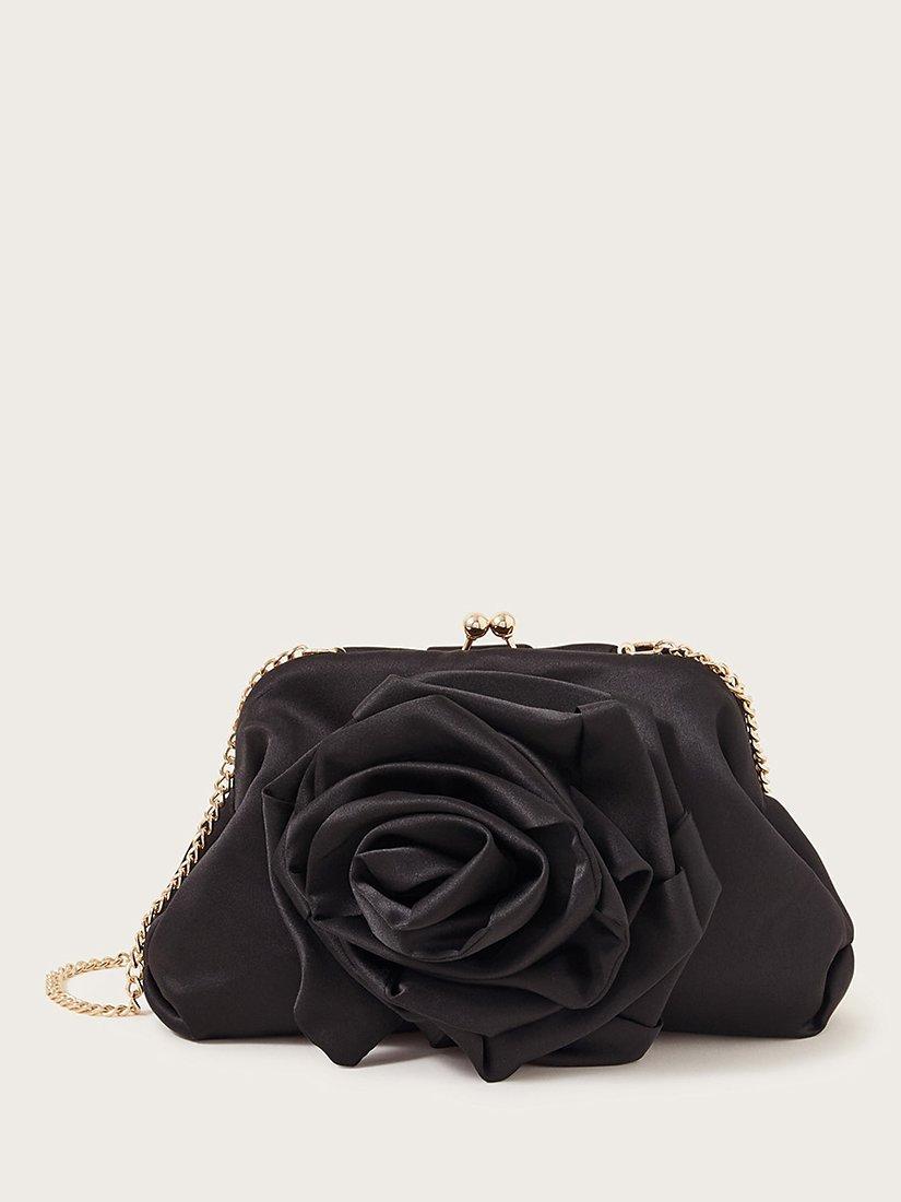 Monsoon Satin Corsage Clutch Bag