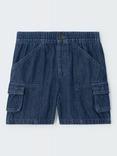 John Lewis Kids' Denim Cargo Carpenter Shorts, Blue