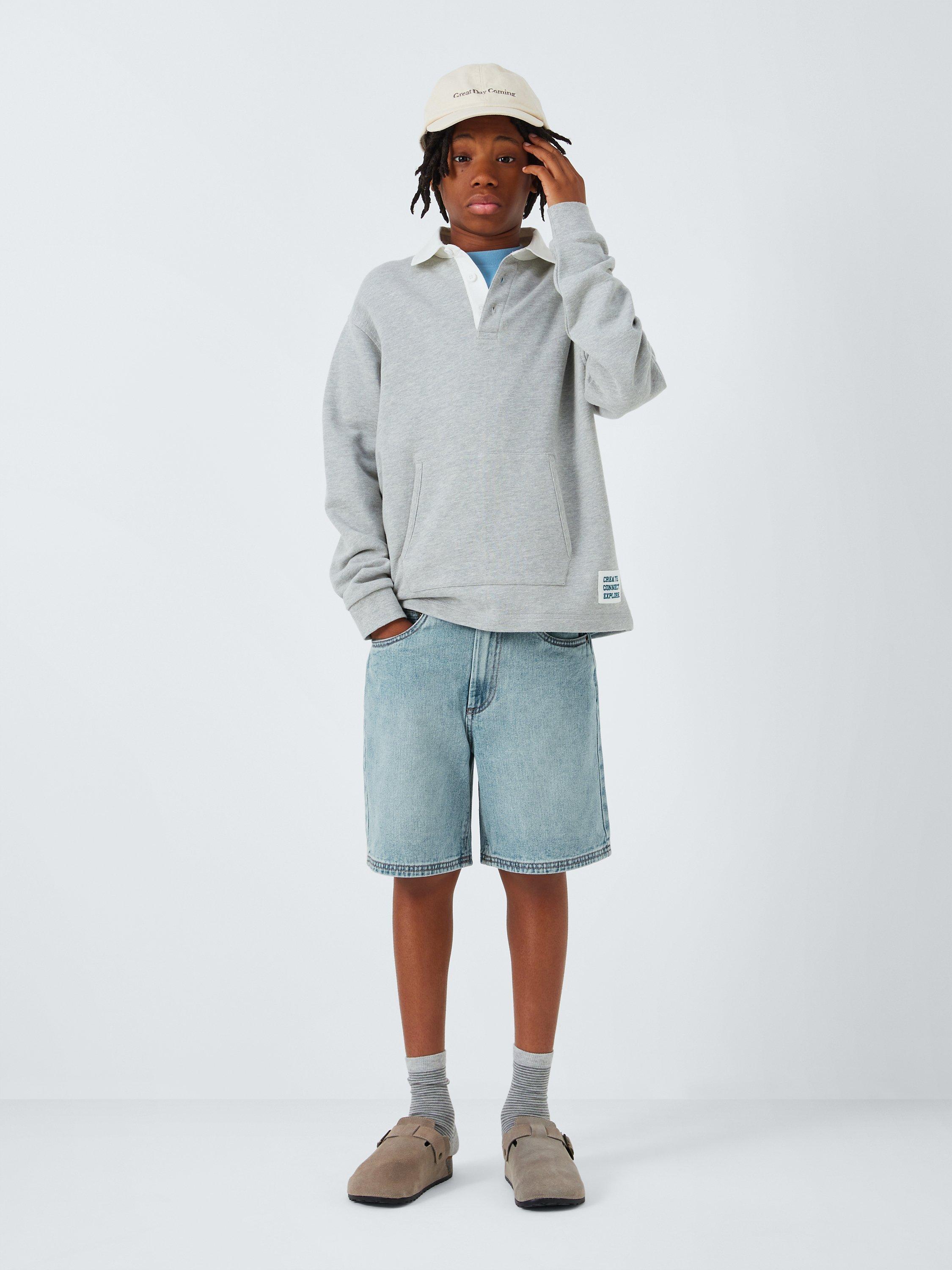 Product image 2 of 7, which shows John Lewis Kids' Denim Shorts, Blue, 11 years