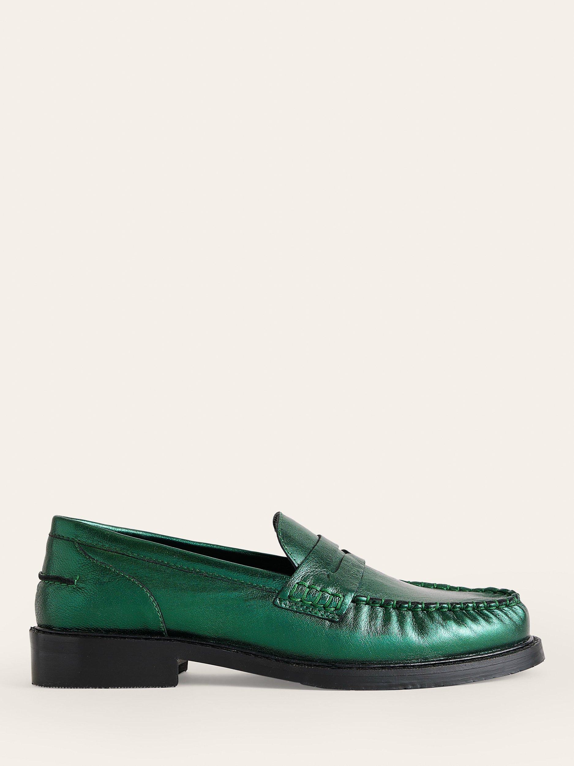 Boden Classic Leather Moccasins, Wintergreen