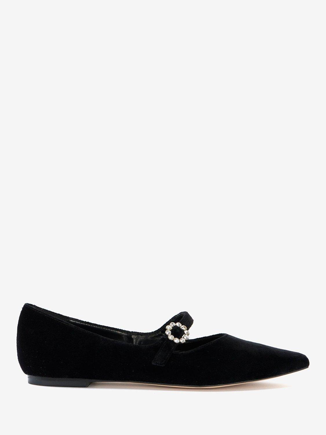 Mint Velvet Velvet Flat Pumps, Black
