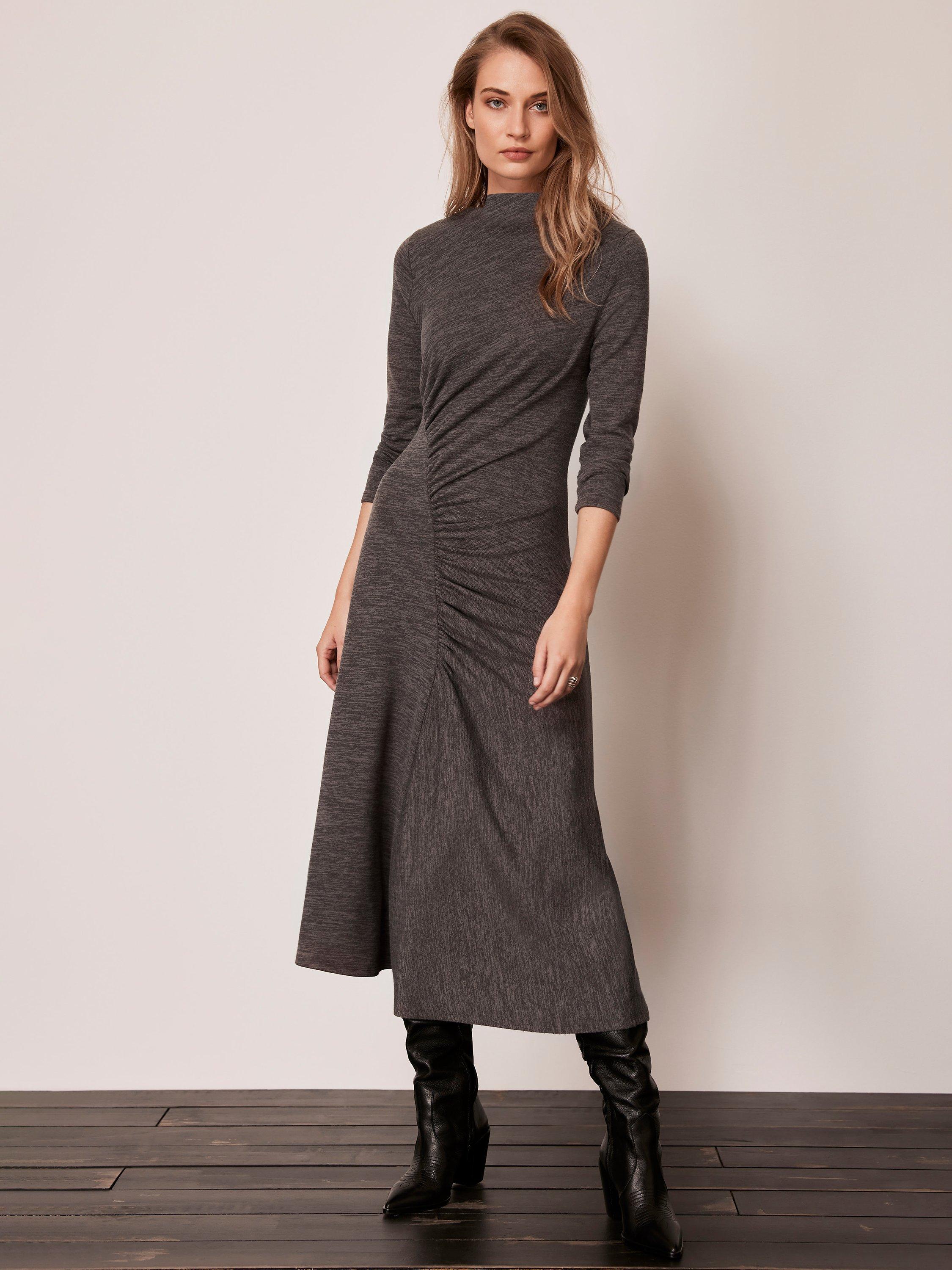 Mint Velvet Jersey Midi Dress Dark Grey