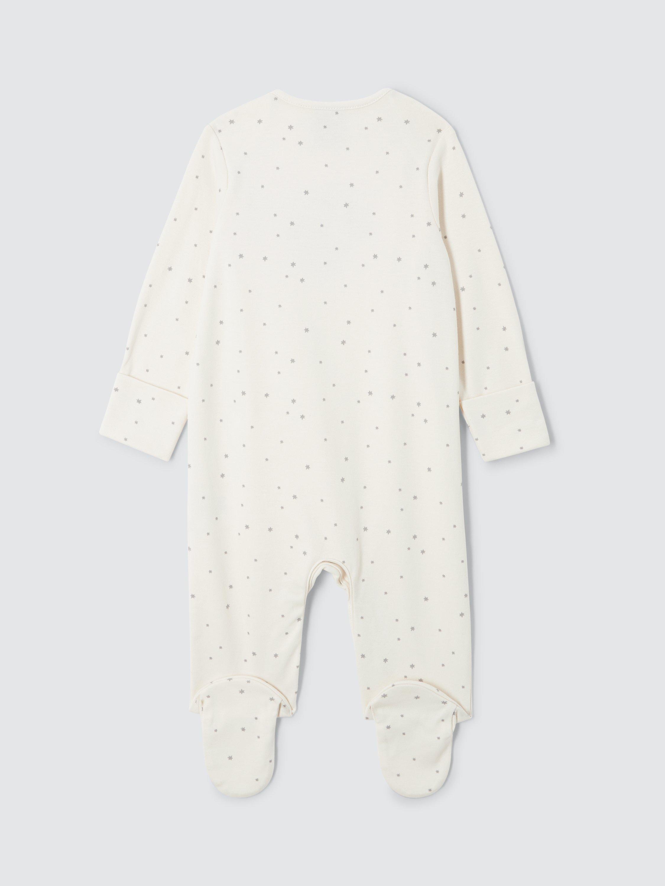 John Lewis Baby Born in 2024 Star Sleepsuit, Cream, 3-6 months