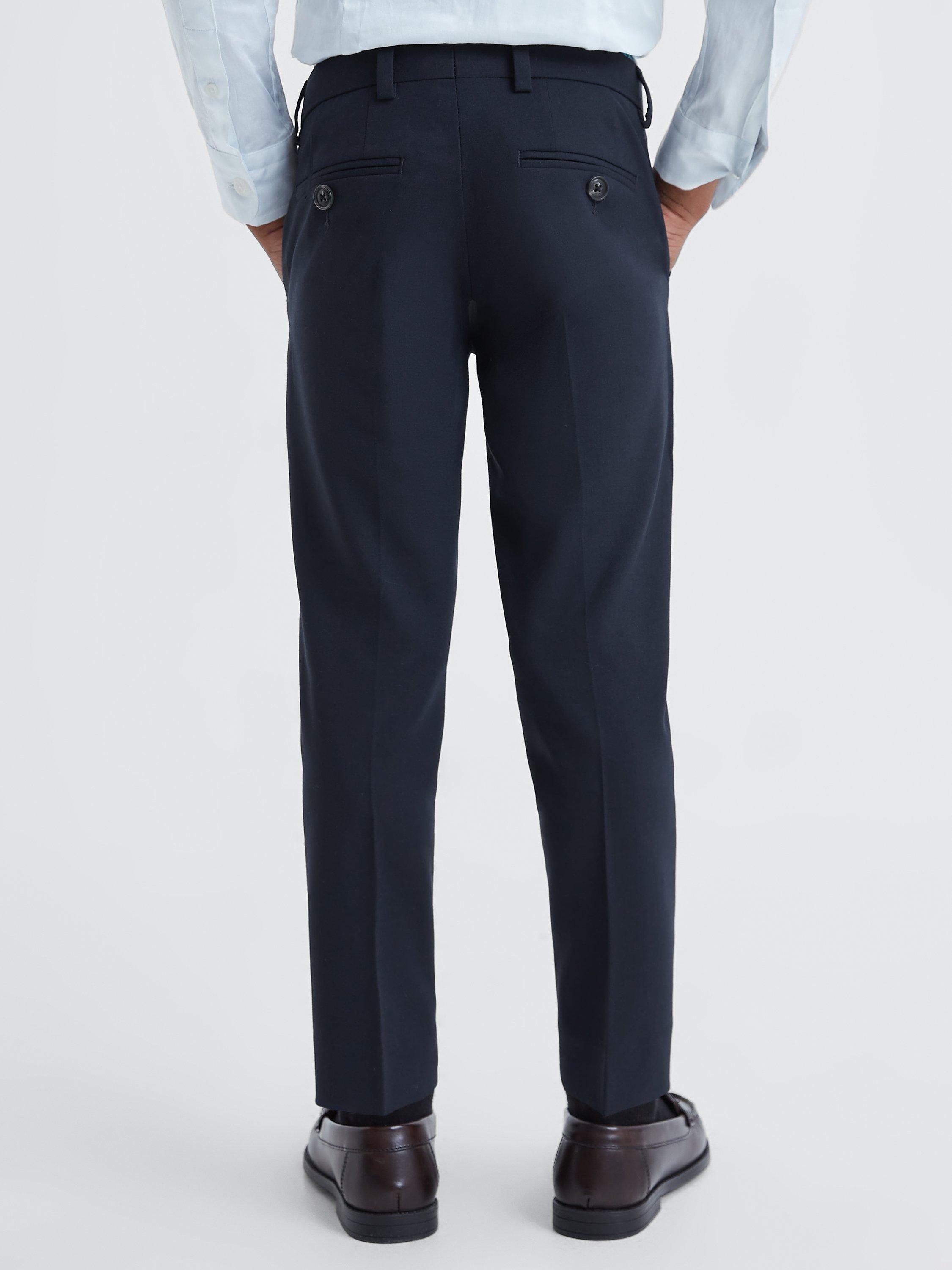 Product image 2 of 5, which shows Reiss Kids' Hope Wool Blend Tailored Trousers, Navy, 13-14 years
