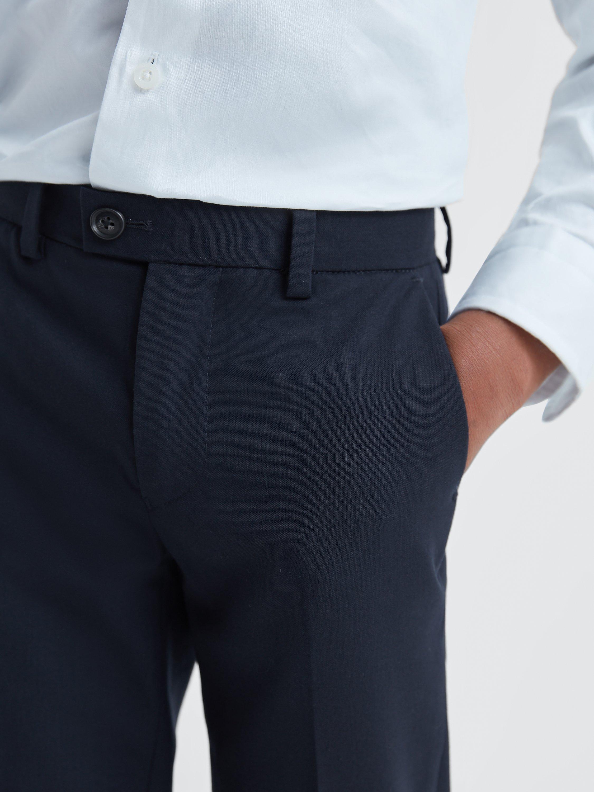 Product image 5 of 5, which shows Reiss Kids' Hope Wool Blend Tailored Trousers, Navy, 13-14 years
