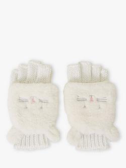 Angel by Accessorize Kids' Fluffy Bunny Capped Gloves, Ivory, Ivory