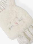 Angel by Accessorize Kids' Fluffy Bunny Capped Gloves, Ivory