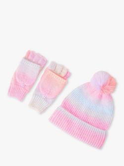 Angel by Accessorize Kids' Rainbow Hat & Gloves Set, Multi, Multi