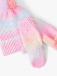 Angel by Accessorize Kids' Rainbow Hat & Gloves Set, Multi