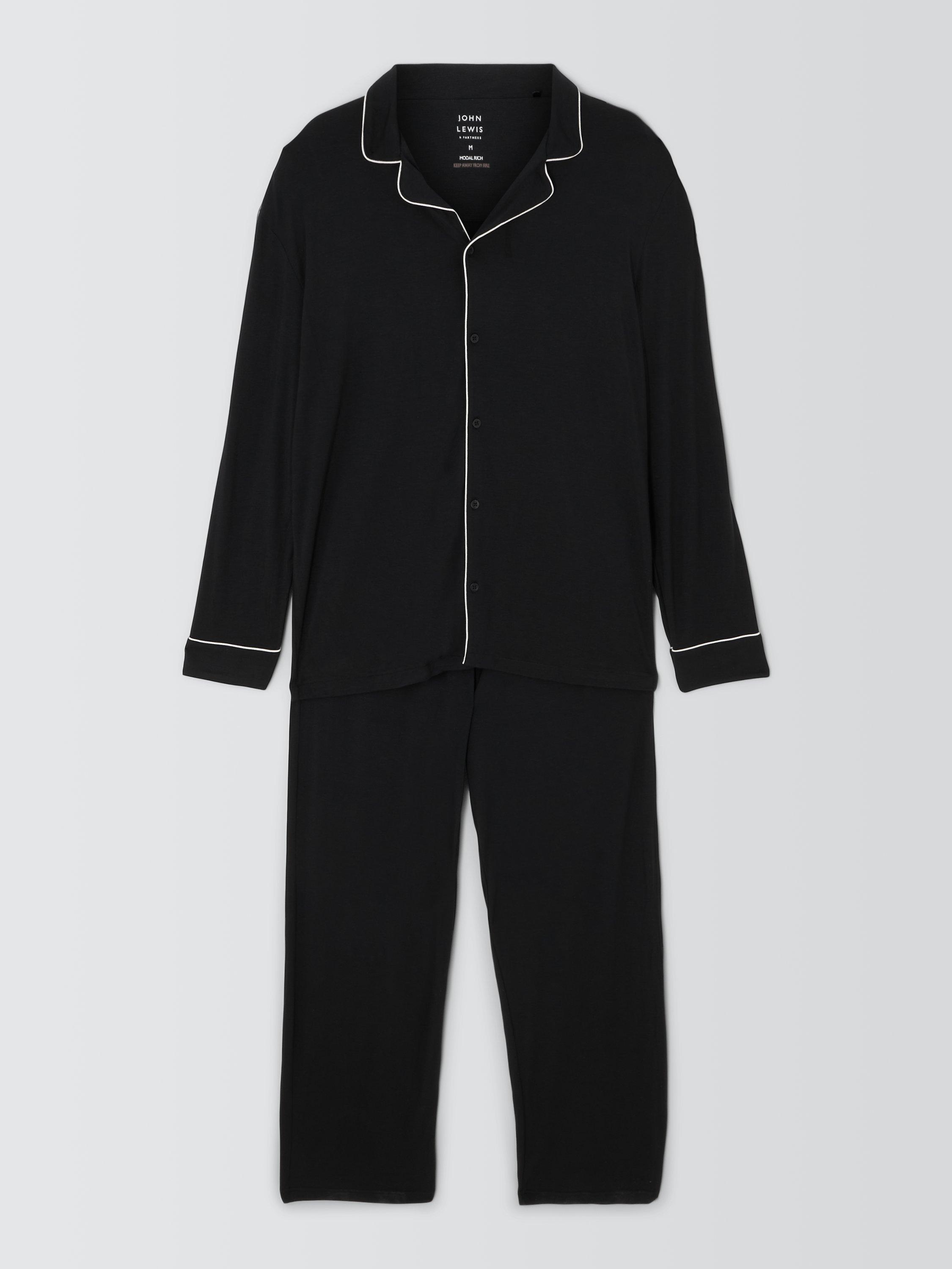 John Lewis Modal Pyjama Set Black