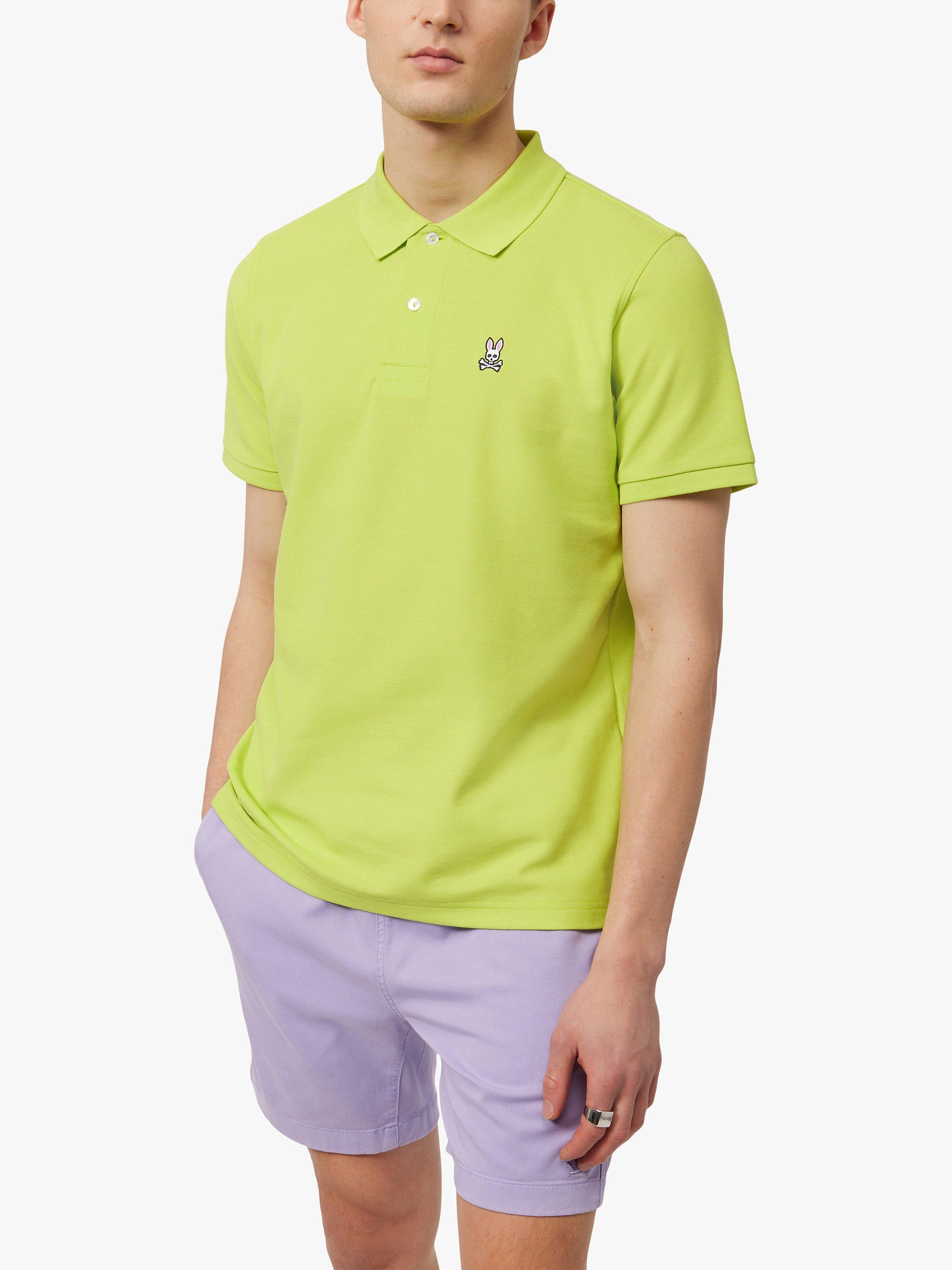 Psycho Bunny Classic Pique Polo Shirt, Lime