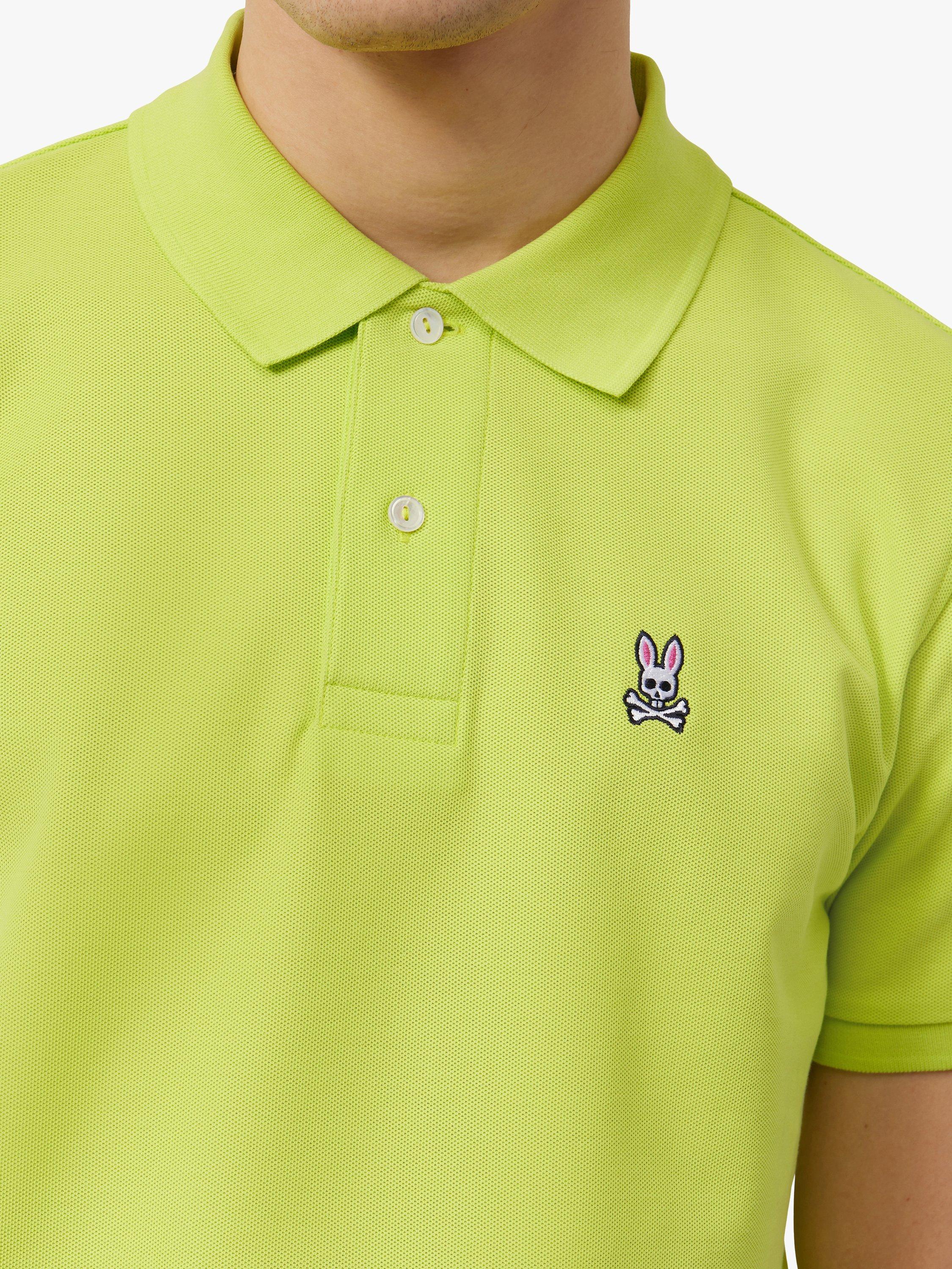 Psycho Bunny Classic Pique Polo Shirt, Lime, XXL