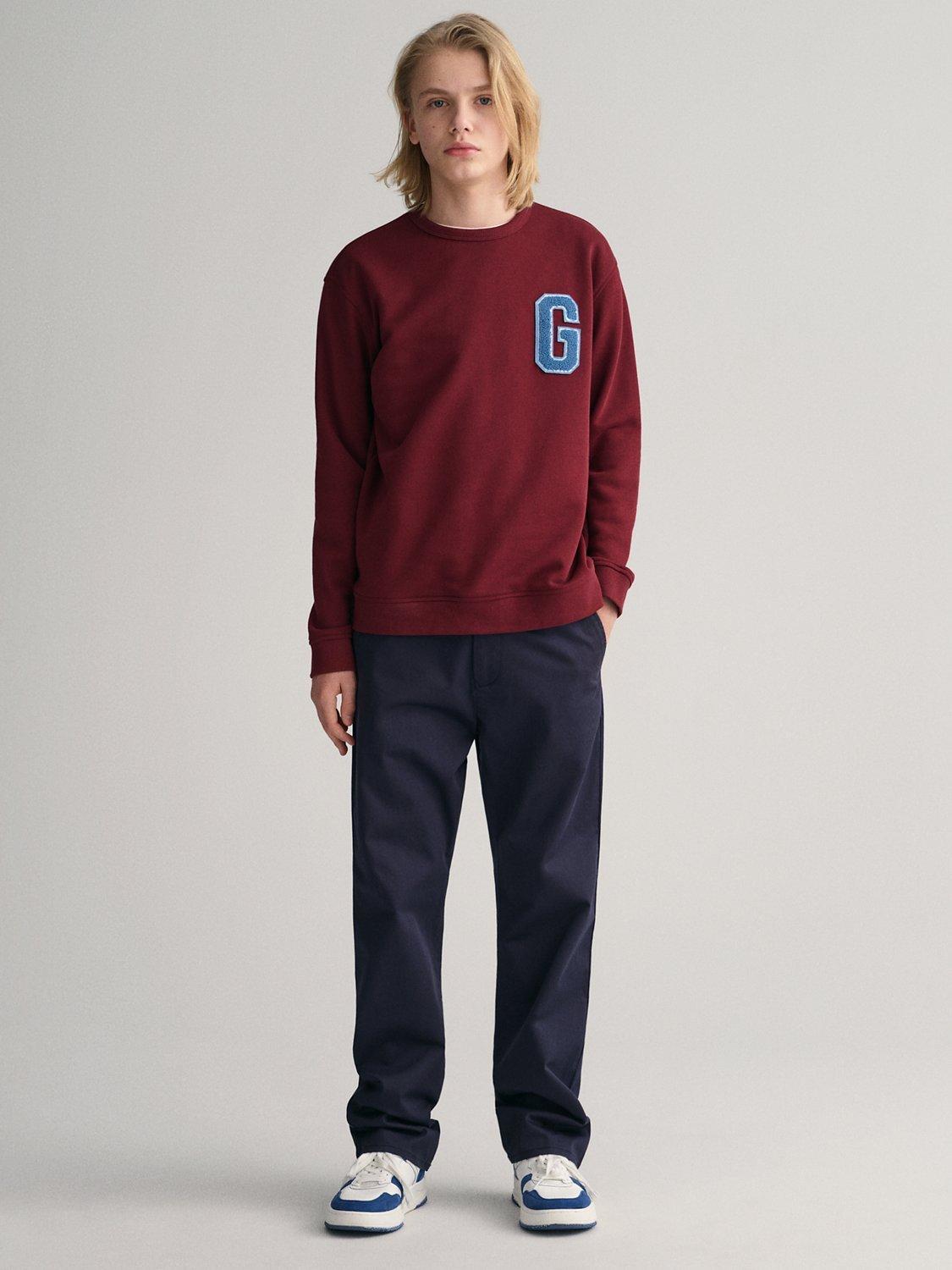 GANT Kids' Organic Cotton Blend Chino Trousers, Navy
