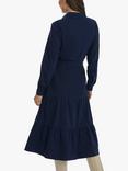 James Lakeland Shirt Collar Tiered Midi Dress, Navy