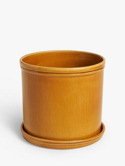 John Lewis Classic Glazed Stoneware Planter, Honey, Honey
