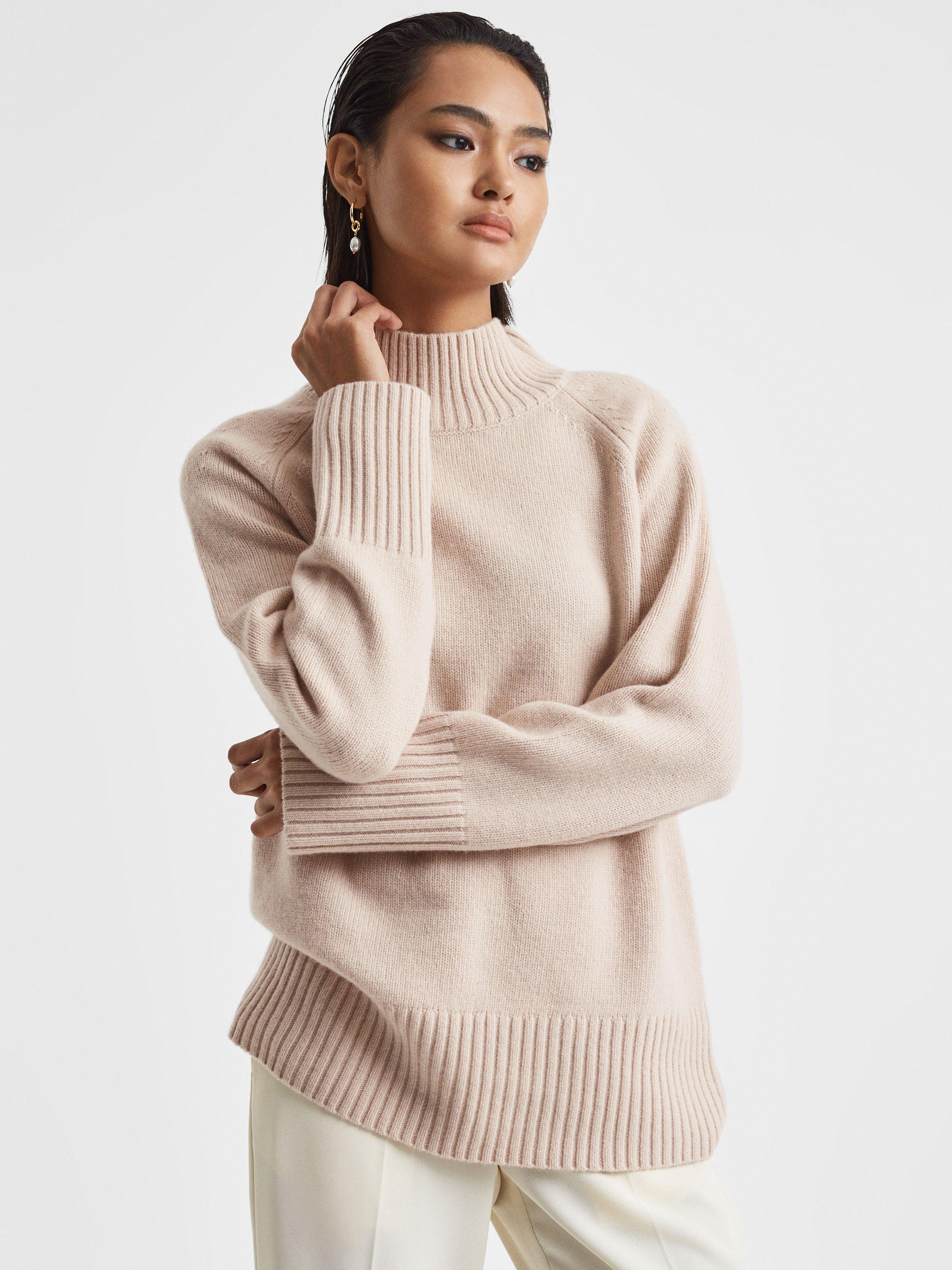 Reiss Gloria Wool Cashmere Blend Funnel Neck Jumper