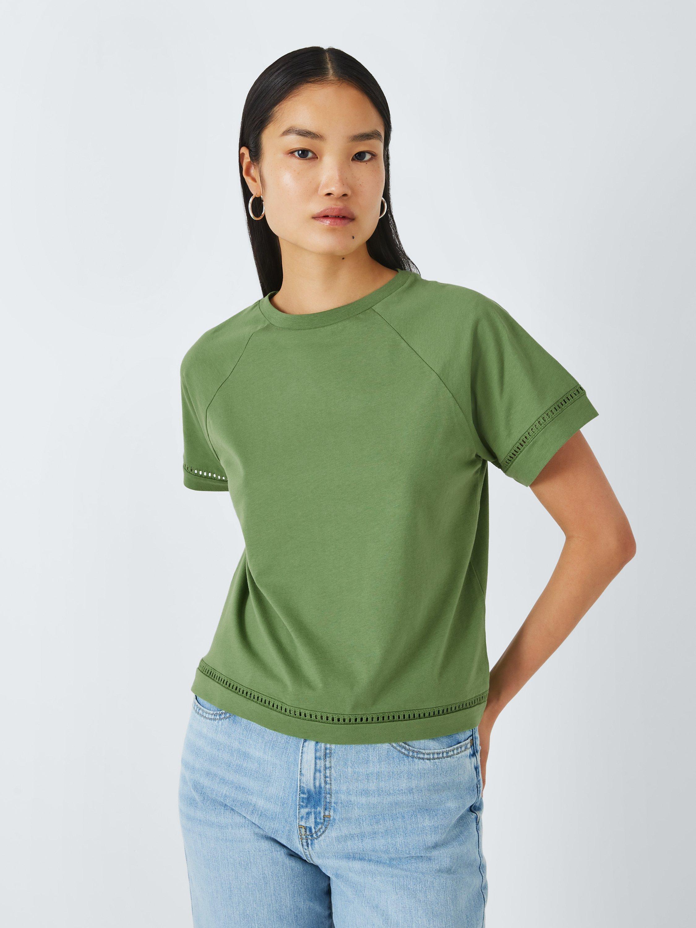 John Lewis ANYDAY Ladder Trim Short Sleeve T-Shirt