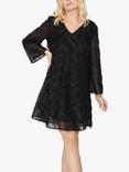 A-VIEW Elina Feather Glitter Mini Dress, Black