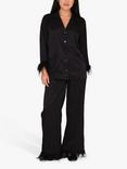 A-VIEW Brady Feather Cuff Loose Shirt, Black