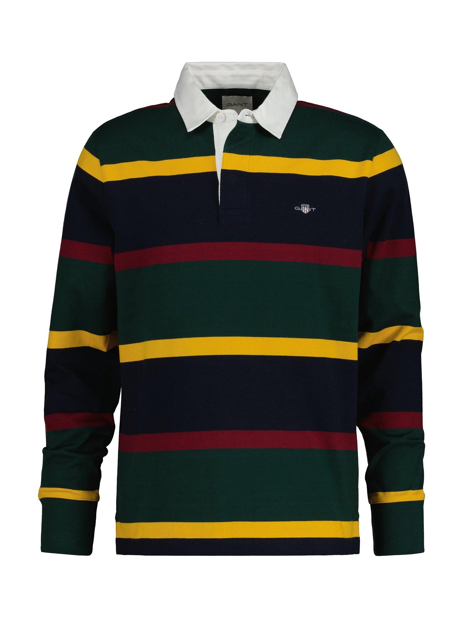 GANT Shield Heavy Striped Cotton Rugby Shirt, Multi